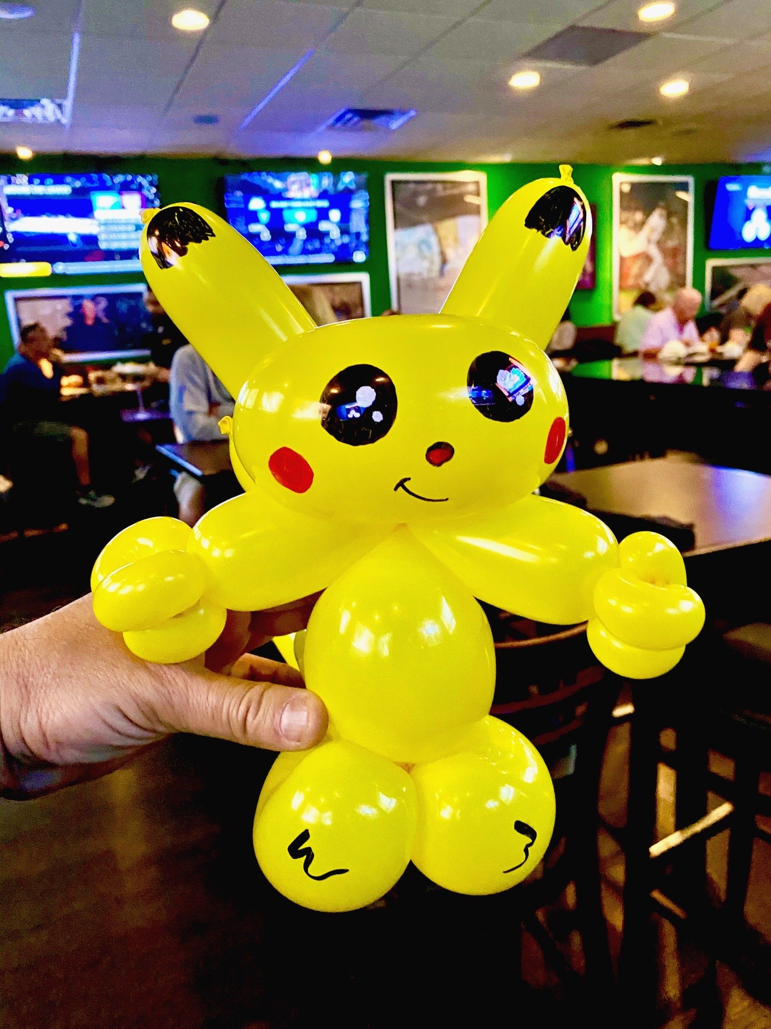 Balloon sculpture of pokemon pikachu character