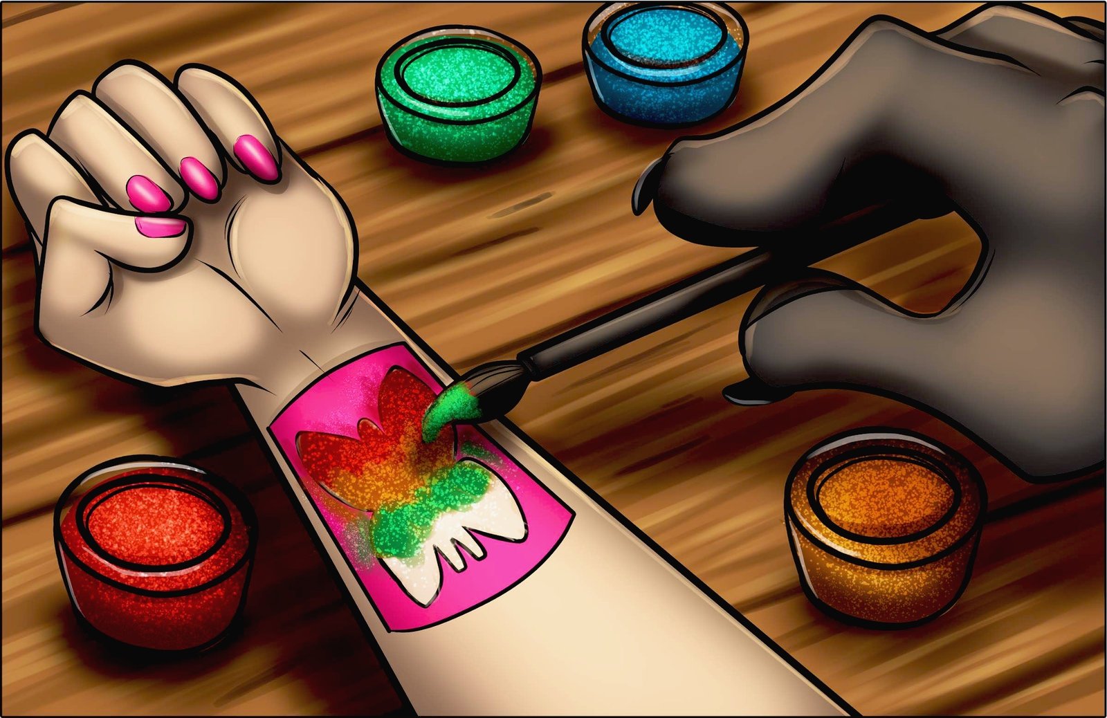 Full-face tiger face painting design at a Florida party